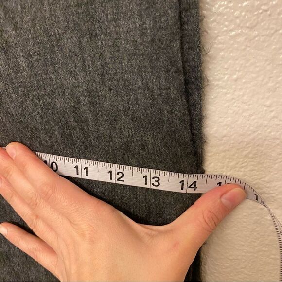 Lucky brand charcoal gray fringe cozy oversized Scarf unisex 14x86 NEW - Picture 5 of 8